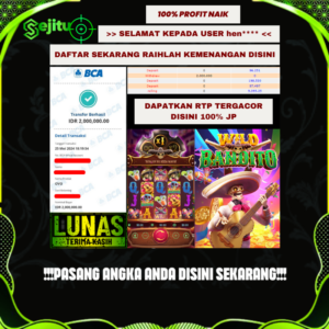 MEMBER MENANG JACKPOT DI GAME WILD BANDITO DENGAN MODAL MINIMUM