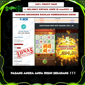 PEMENANG JACKPOT SEJITU GAME PG SOFT