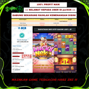 PEMENANG JACKPOT SEJITU GAME PG SOFT