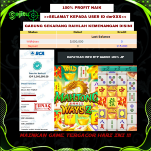 PEMENANG JACKPOT SEJITU GAME PG SOFT