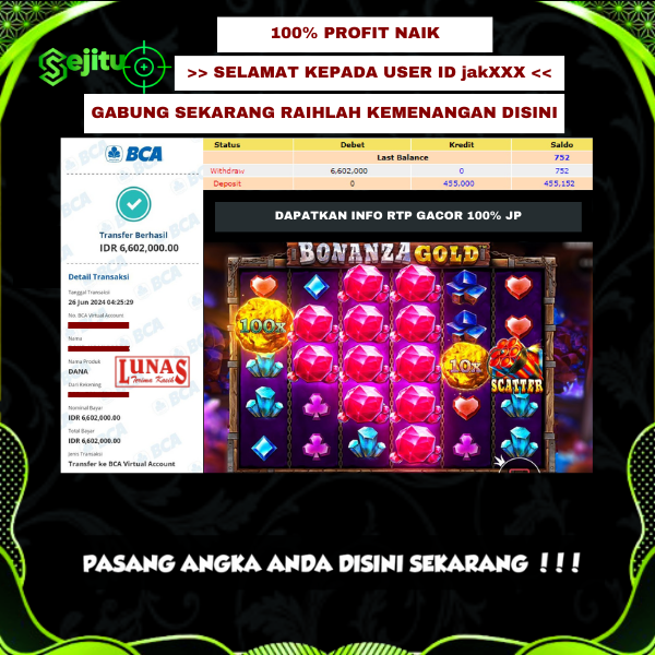 PEMENANG JACKPOT SEJITU GAME PRAGMATIC PLAY