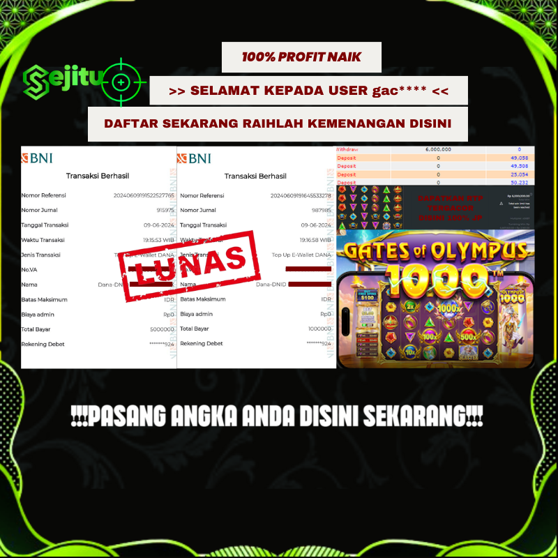 PEMENANG JACKPOT SEJITU GAME PRAGMATIC PLAY