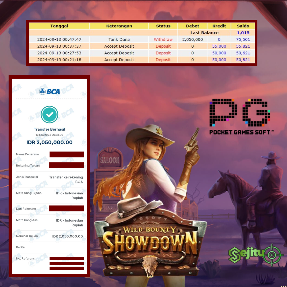 PEMENANG JACKPOT SEJITU GAME WILD BOUNTY SHOWDOWN PG SOFT