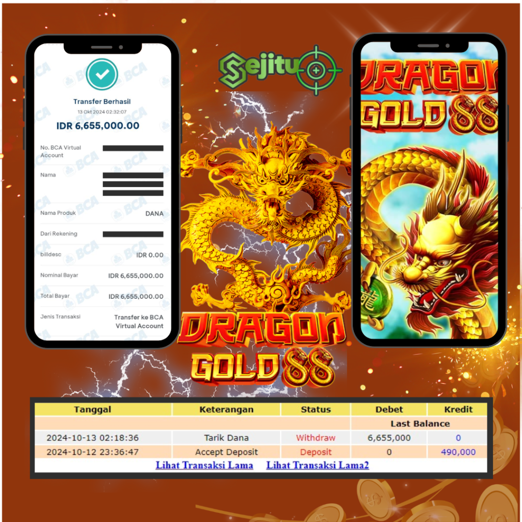 PEMENANG JACKPOT SEJITU GAME DRAGON GOLD 88 PRAGMATIC PLAY